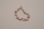 Reworked dolphin and Pink stones link bracelet