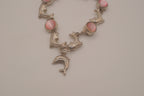 Reworked dolphin and Pink stones link bracelet
