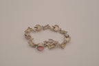 Reworked dolphin and Pink stones link bracelet