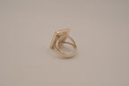 Vintage sterling silver mother-of-pearl statement ring
