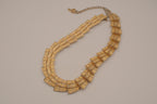 Vintage 1960s reticulated gold-plated textural collar necklace