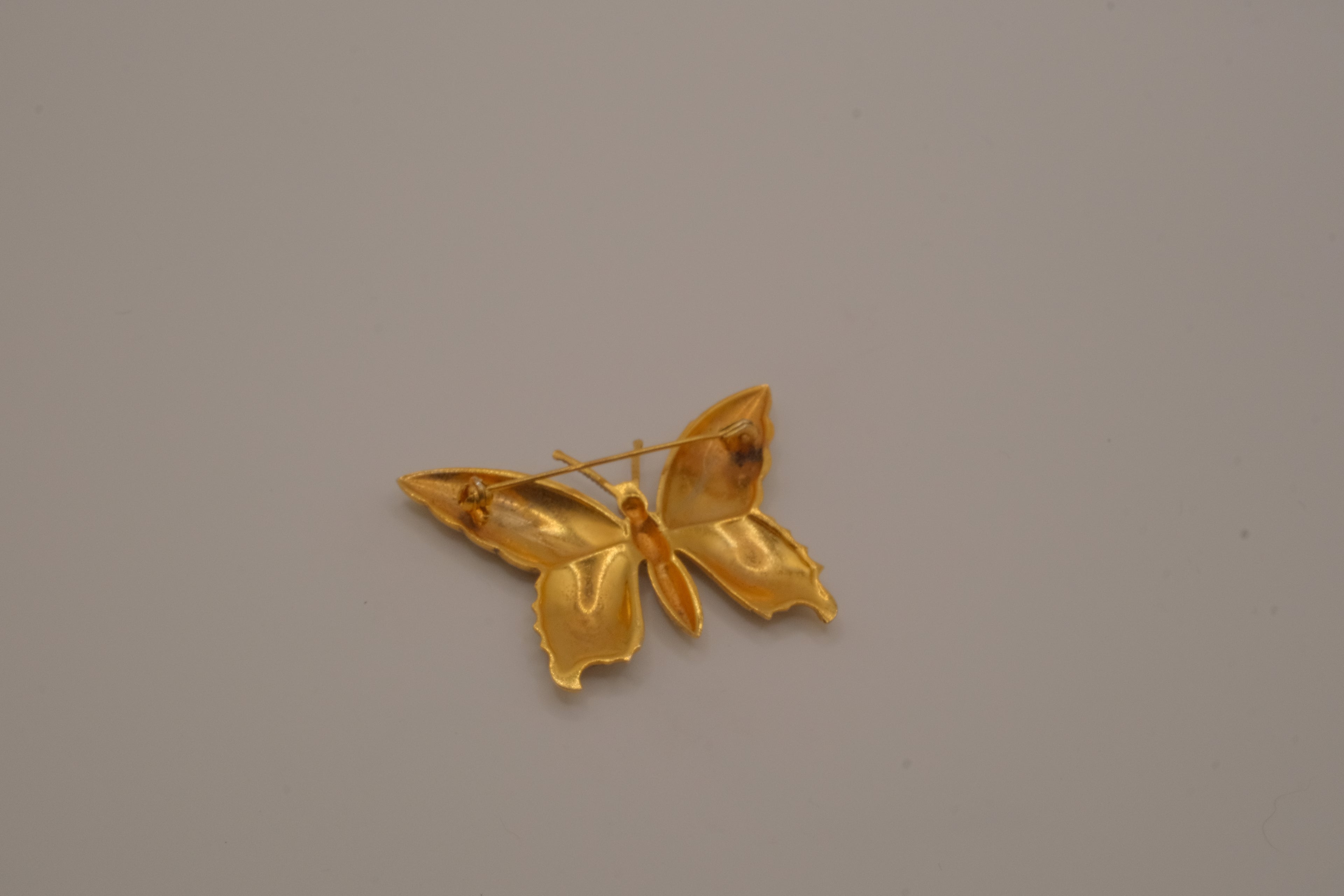 Vintage Spanish Damascene butterfly brooch