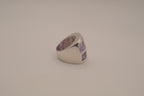 Vintage Art deco Amethyst grid-pattern band ring