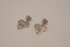 Vintage Sterling silver heart-shaped drop earrings&nbsp;