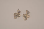 Vintage Sterling silver heart-shaped drop earrings&nbsp;