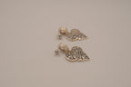 Vintage Sterling silver heart-shaped drop earrings&nbsp;
