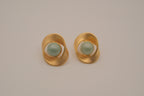 Vintage brushed gold-tone swirl earrings
