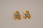 Vintage brushed gold-tone swirl earrings