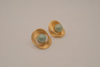 Vintage brushed gold-tone swirl earrings