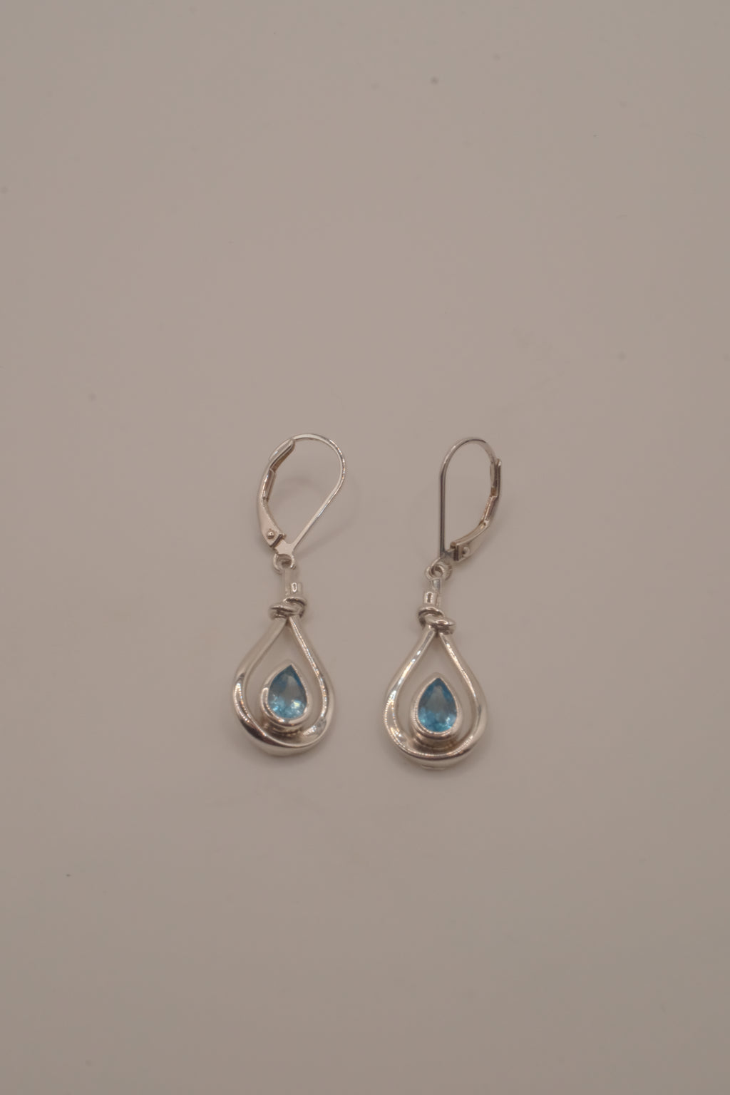 ELLE Sterling Silver Blue Topaz Dangle Earrings