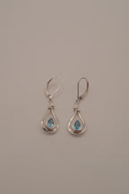 ELLE Sterling Silver Blue Topaz Dangle Earrings