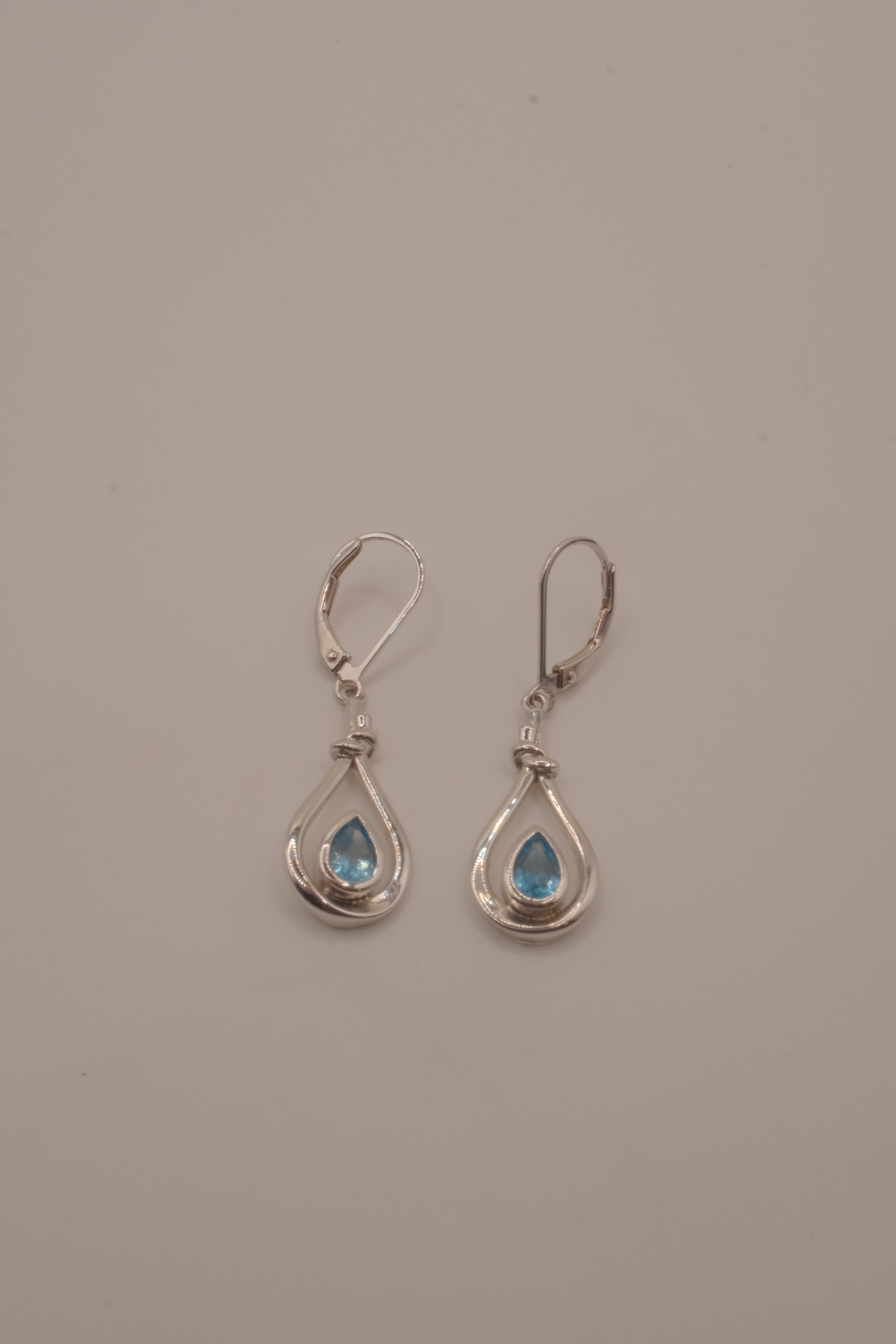 ELLE Sterling Silver Blue Topaz Dangle Earrings