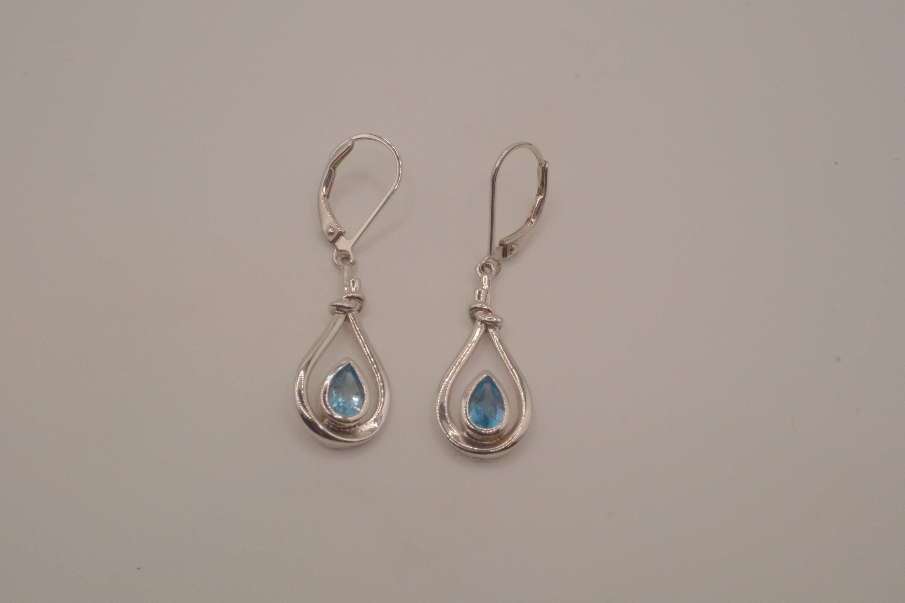 ELLE Sterling Silver Blue Topaz Dangle Earrings