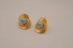 Vintage brushed gold-tone swirl earrings