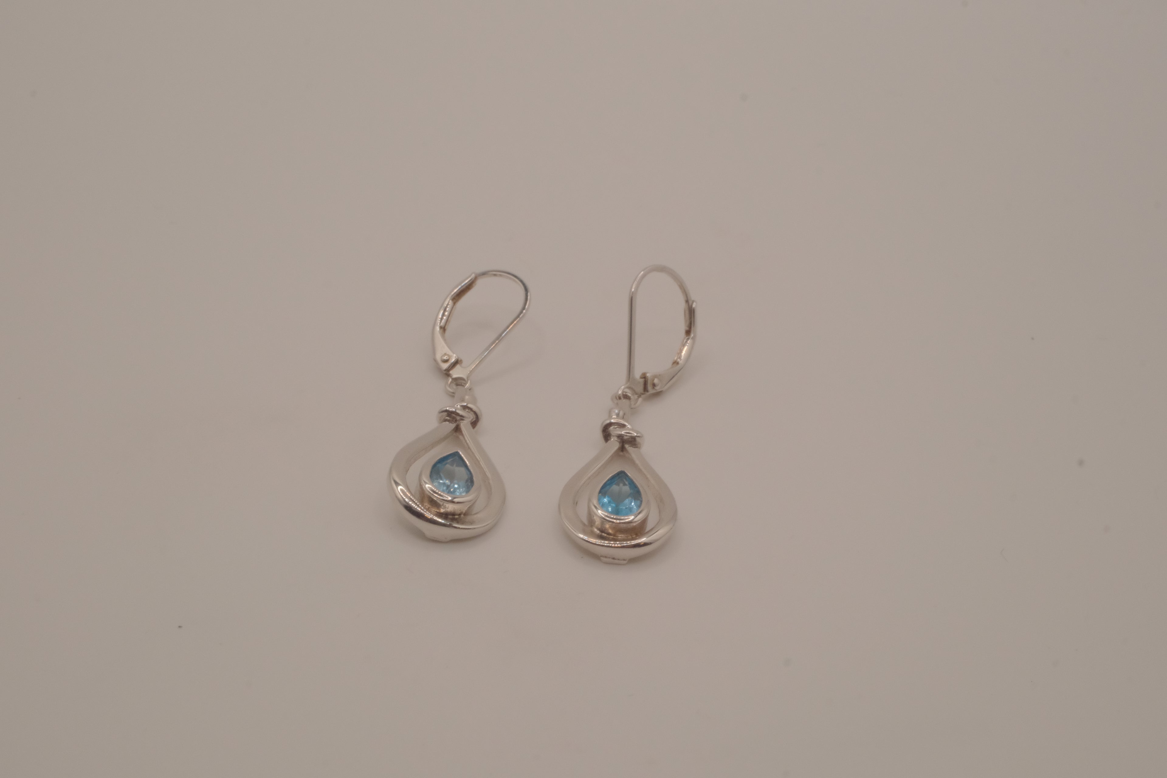ELLE Sterling Silver Blue Topaz Dangle Earrings