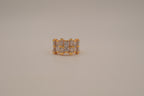 Gold tone multi-row baguette cut statement ring