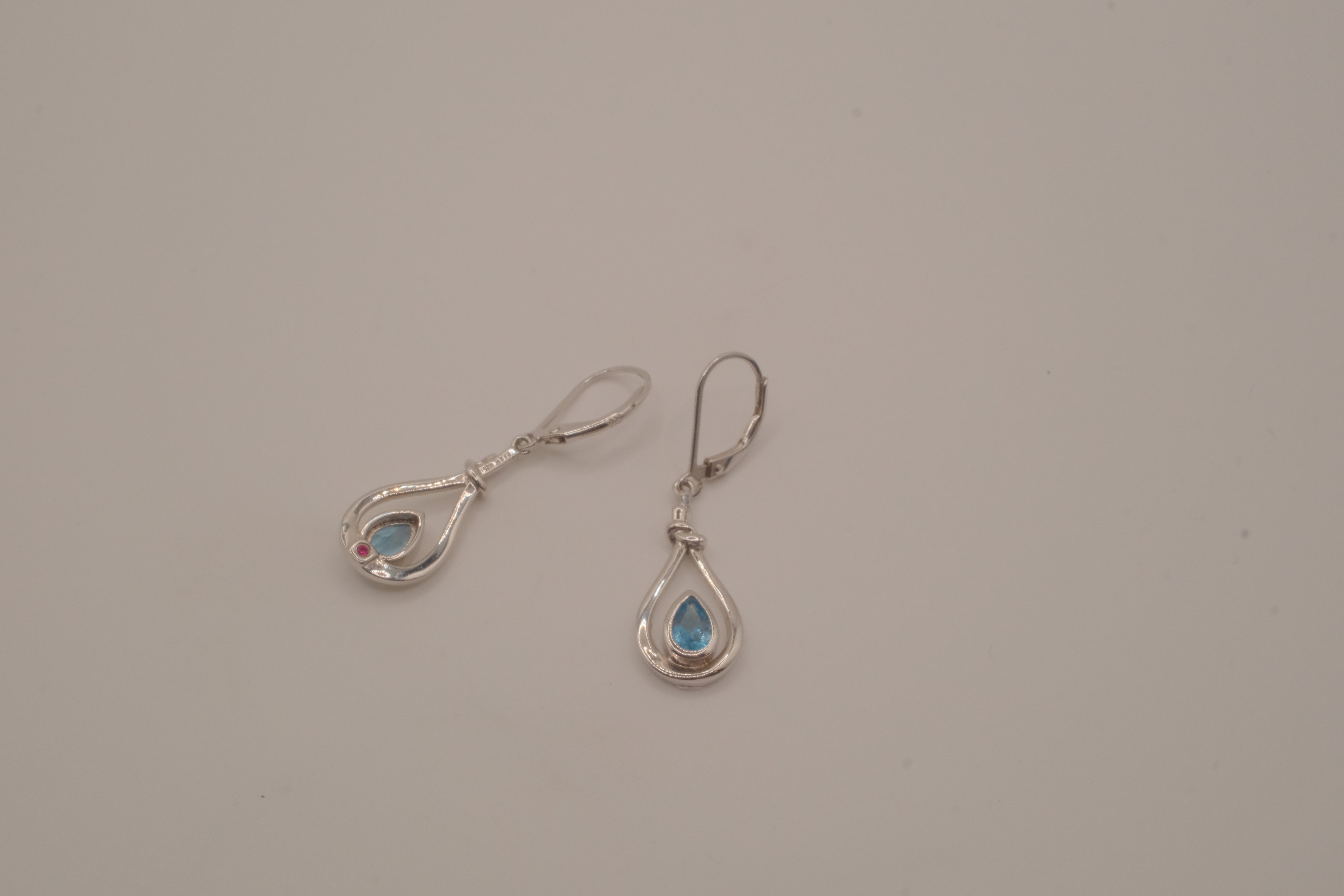 ELLE Sterling Silver Blue Topaz Dangle Earrings