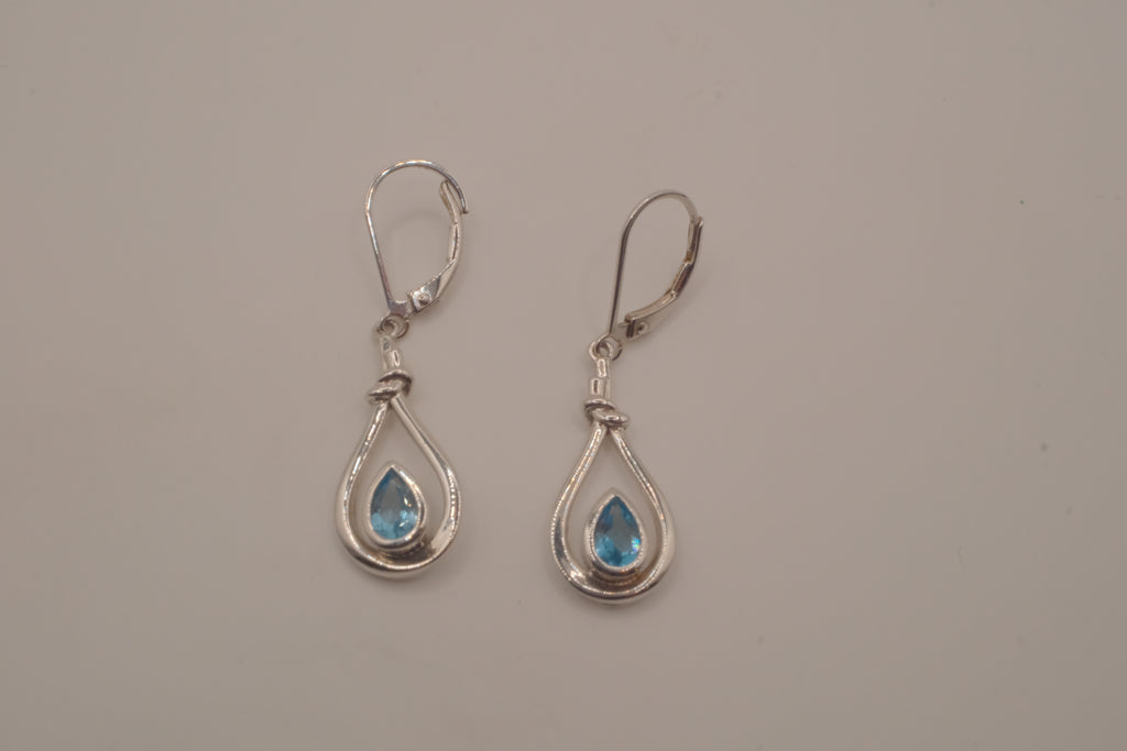 ELLE Sterling Silver Blue Topaz Dangle Earrings