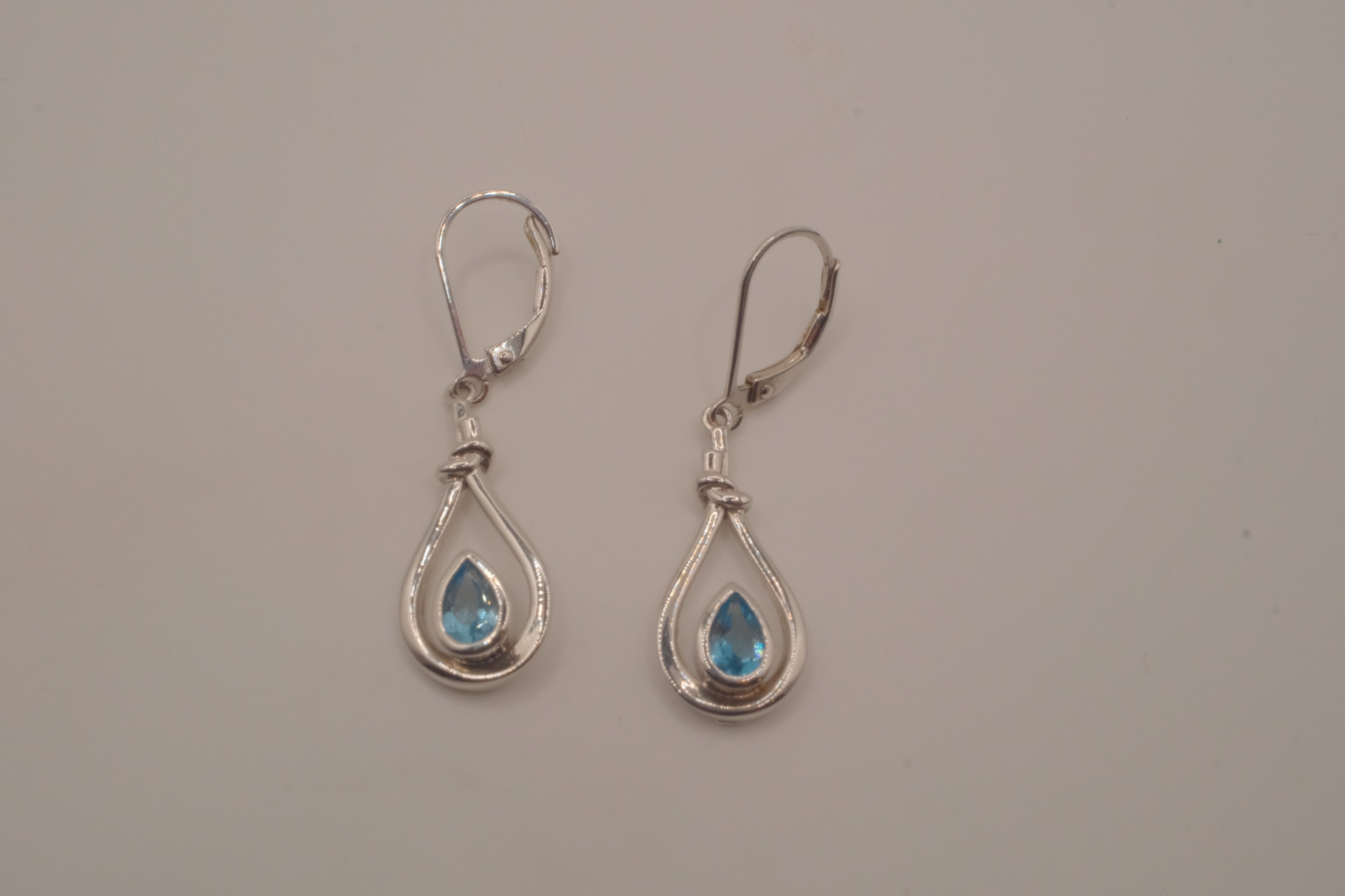 ELLE Sterling Silver Blue Topaz Dangle Earrings