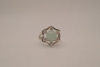Vintage sterling silver Jade cocktail ring