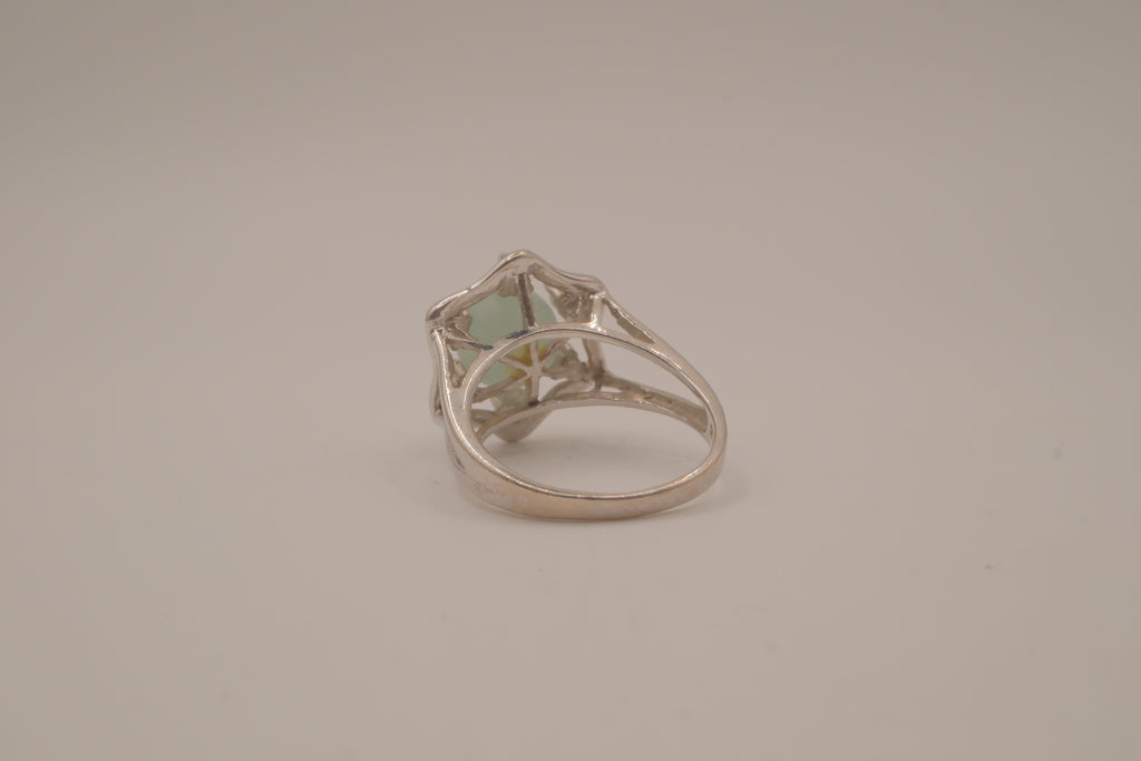 Vintage sterling silver Jade cocktail ring