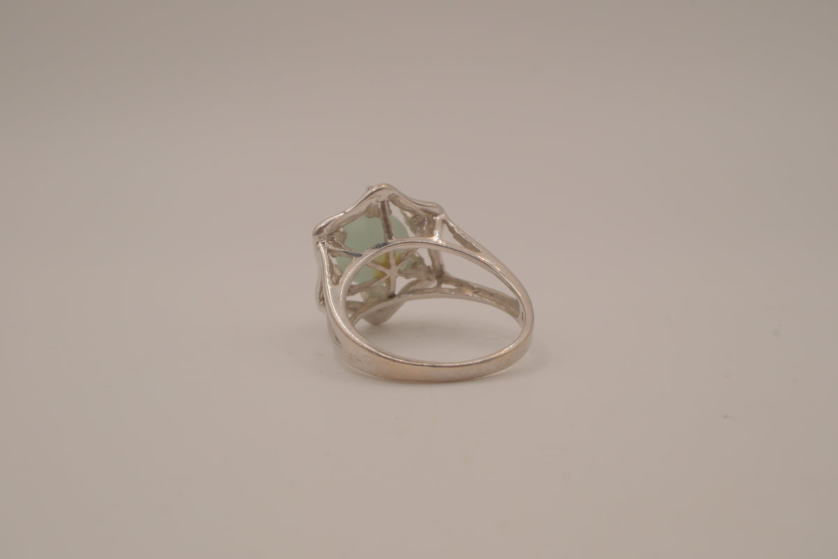 Vintage sterling silver Jade cocktail ring