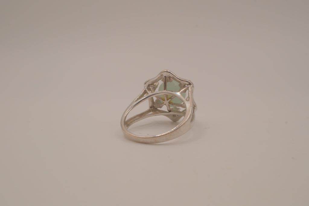 Vintage sterling silver Jade cocktail ring
