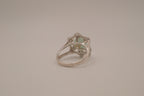 Vintage sterling silver Jade cocktail ring