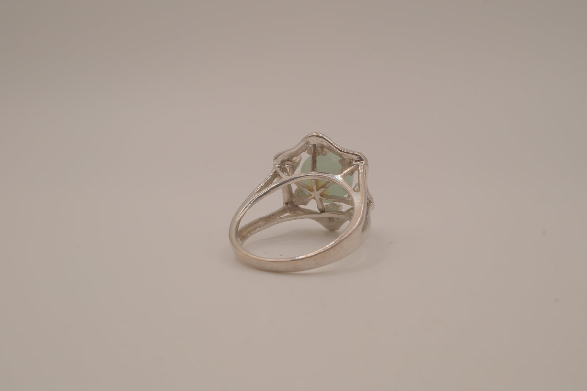 Vintage sterling silver Jade cocktail ring