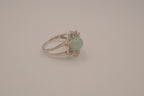 Vintage sterling silver Jade cocktail ring