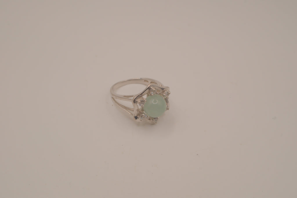 Vintage sterling silver Jade cocktail ring
