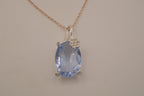 Vintage Avon light blue stone flower pendant necklace