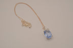 Vintage Avon light blue stone flower pendant necklace
