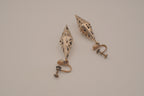 Vintage Sterling silver scrollwork screw back earrings