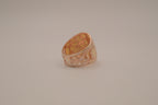 Vintage floral enamel dome ring