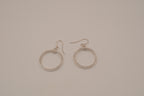 Sterling silver open-circle dangle hoop earrings