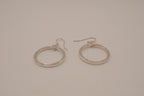 Sterling silver open-circle dangle hoop earrings