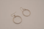 Sterling silver open-circle dangle hoop earrings