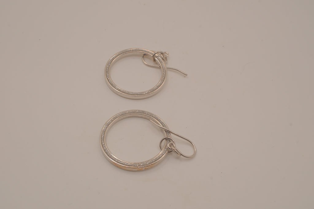 Sterling silver open-circle dangle hoop earrings