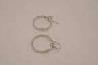 Sterling silver open-circle dangle hoop earrings