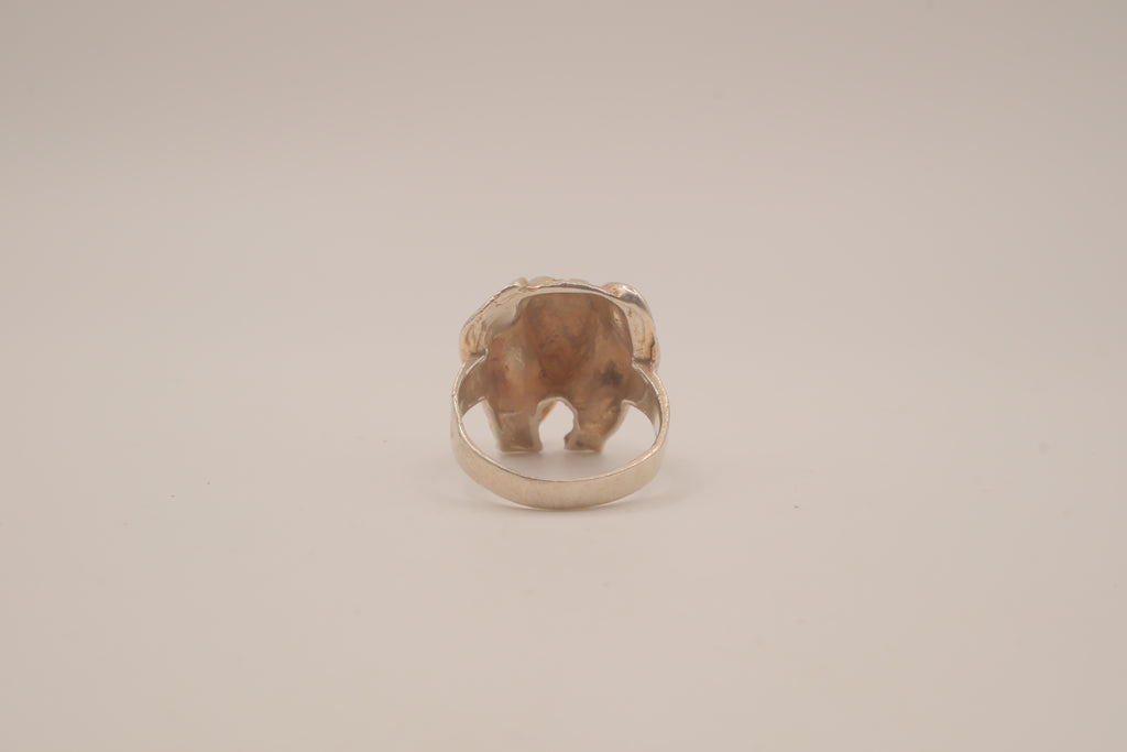 Vintage Sterling silver sculpted elephant ring