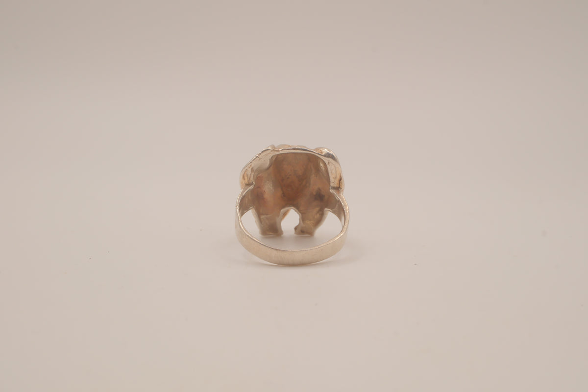 Vintage Sterling silver sculpted elephant ring