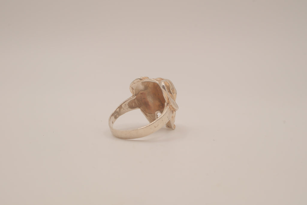 Vintage Sterling silver sculpted elephant ring