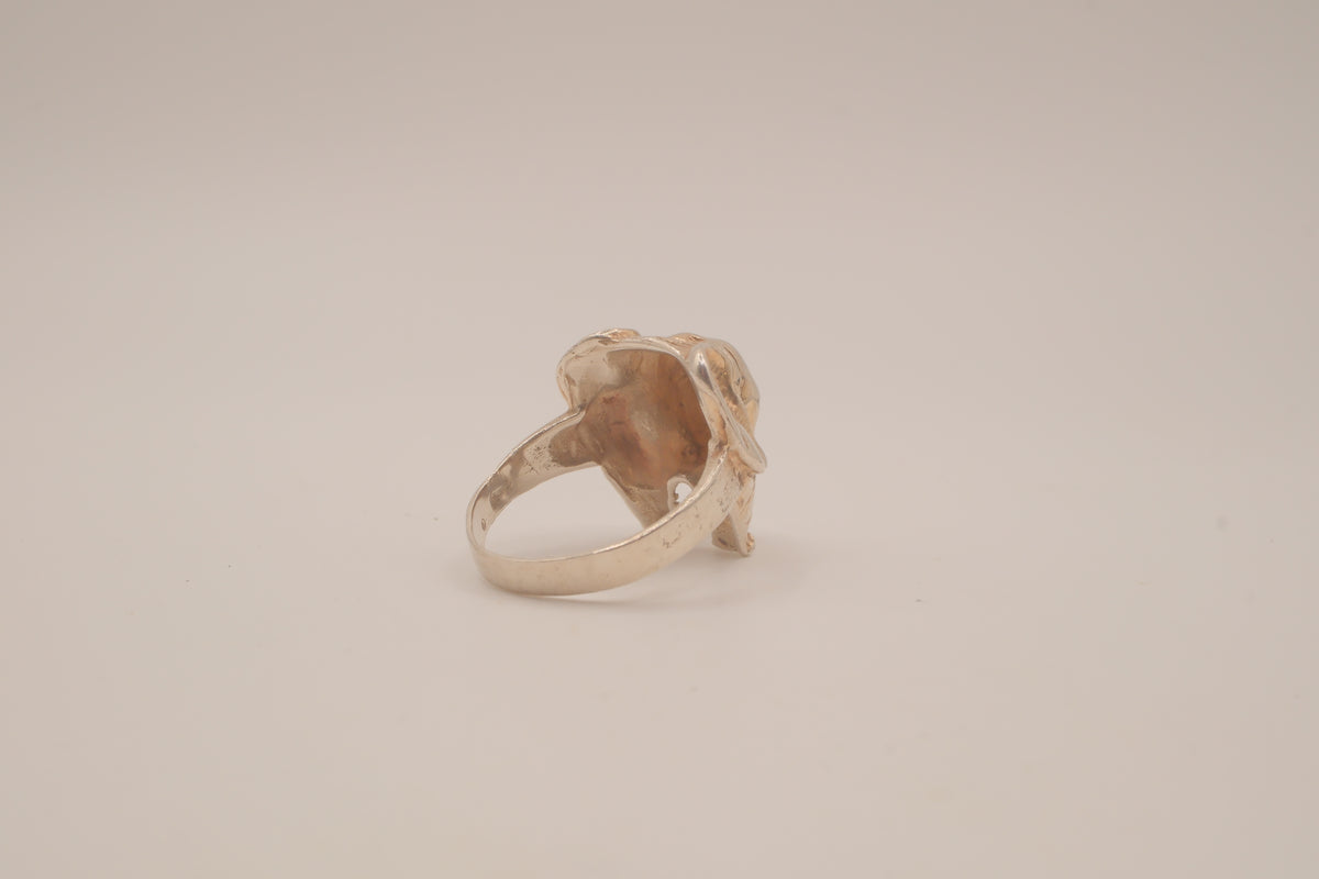 Vintage Sterling silver sculpted elephant ring