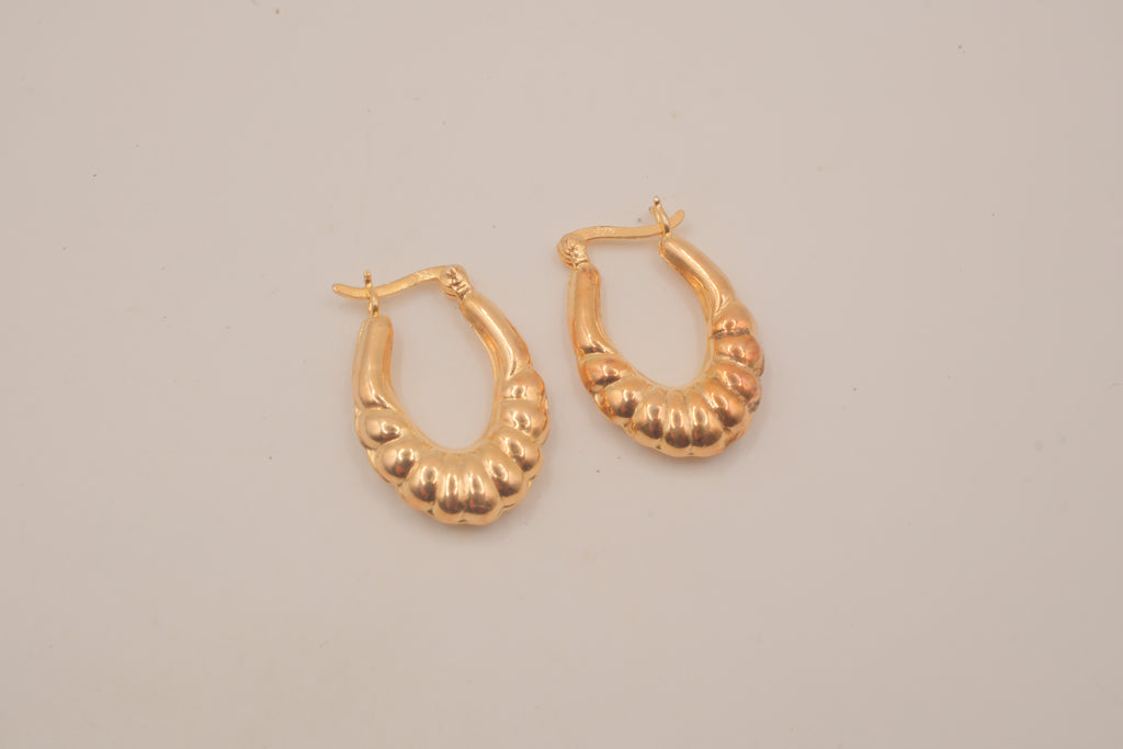 Vintage Vermeil ribbed hoop earrings