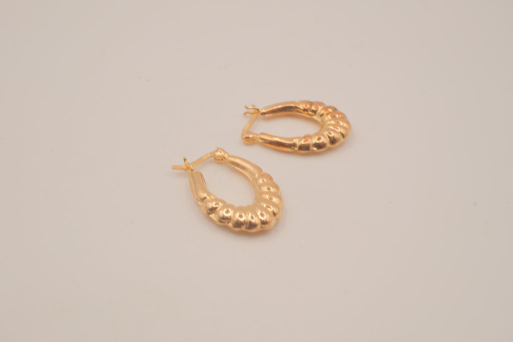 Vintage Vermeil ribbed hoop earrings