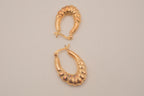 Vintage Vermeil ribbed hoop earrings