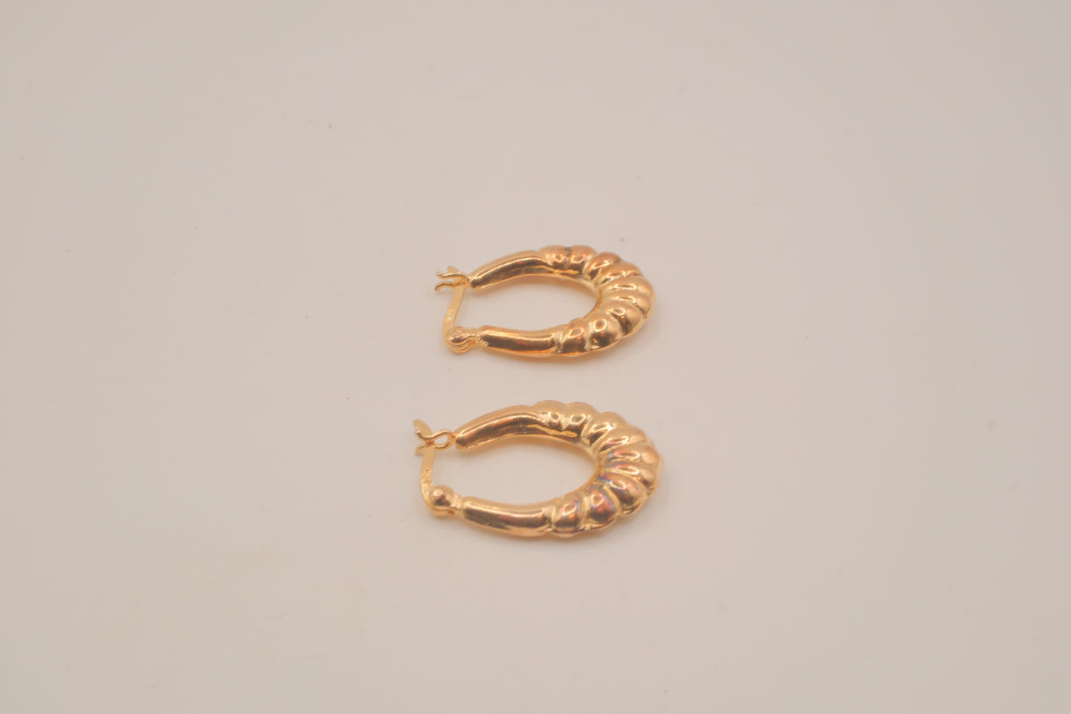 Vintage Vermeil ribbed hoop earrings