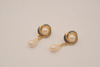 Vintage faux pear and enamel drop earrings