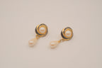 Vintage faux pear and enamel drop earrings